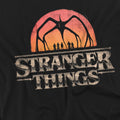 Black - Side - Stranger Things 5 Unisex Adult Sunset Logo T-Shirt