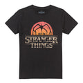 Black - Front - Stranger Things 5 Unisex Adult Sunset Logo T-Shirt