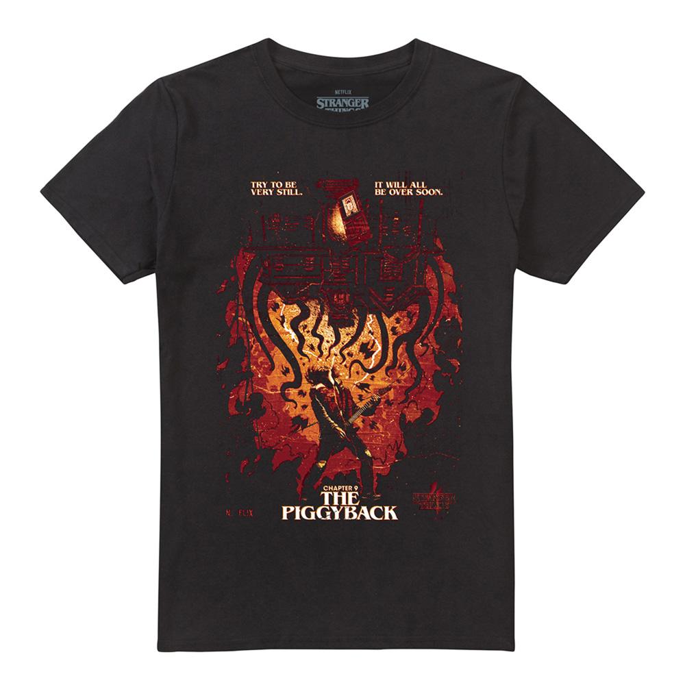 Black - Front - Stranger Things 4 Unisex Adult Eddie Munson Poster T-Shirt