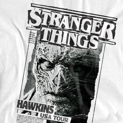 White - Side - Stranger Things 5 Unisex Adult Vecna Newspaper T-Shirt