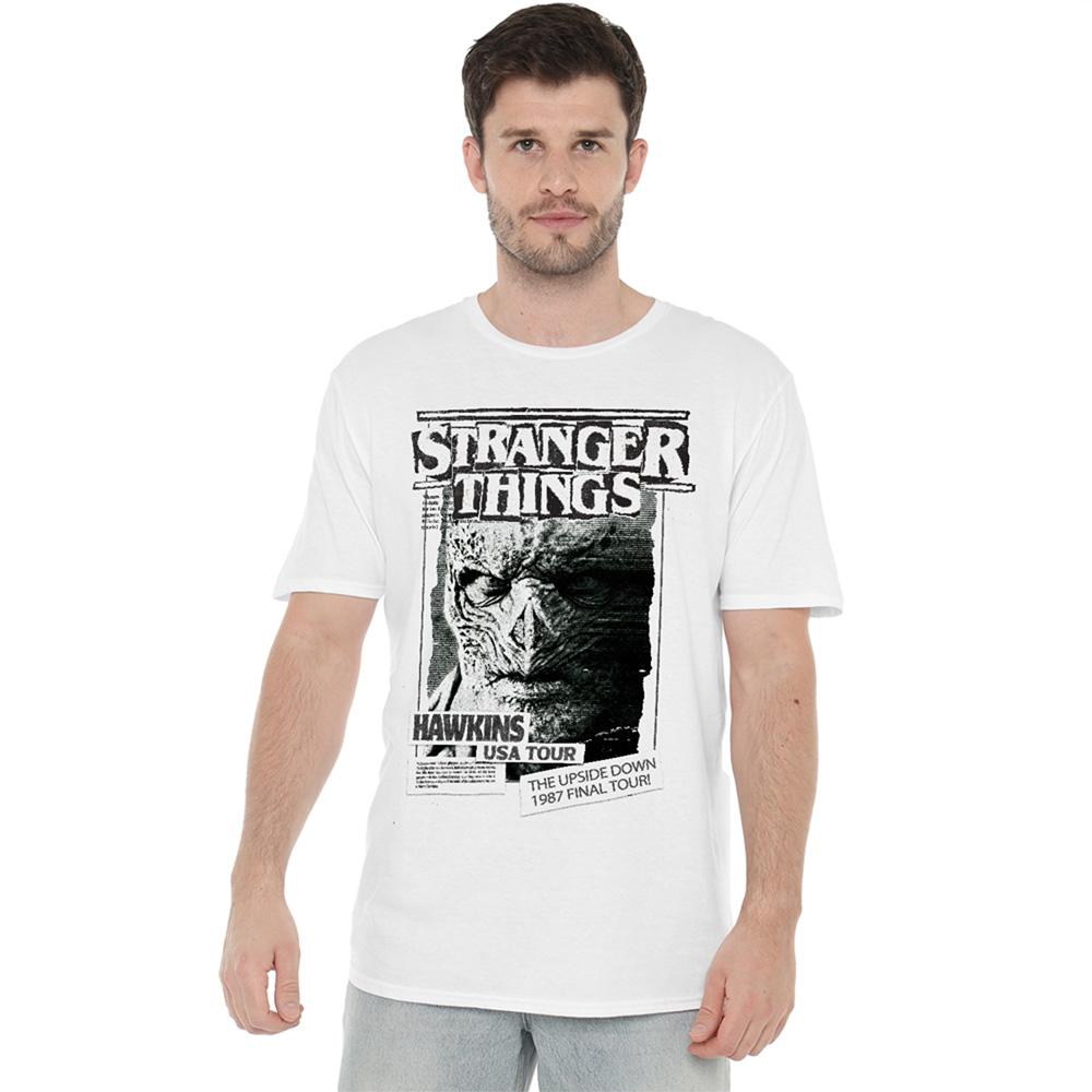 White - Lifestyle - Stranger Things 5 Unisex Adult Vecna Newspaper T-Shirt