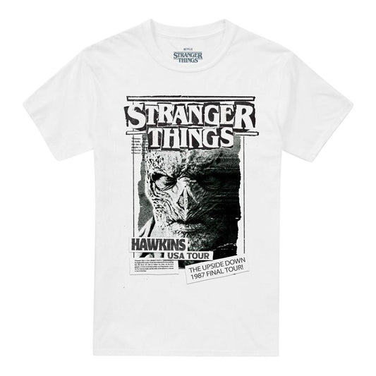 White - Front - Stranger Things 5 Unisex Adult Vecna Newspaper T-Shirt