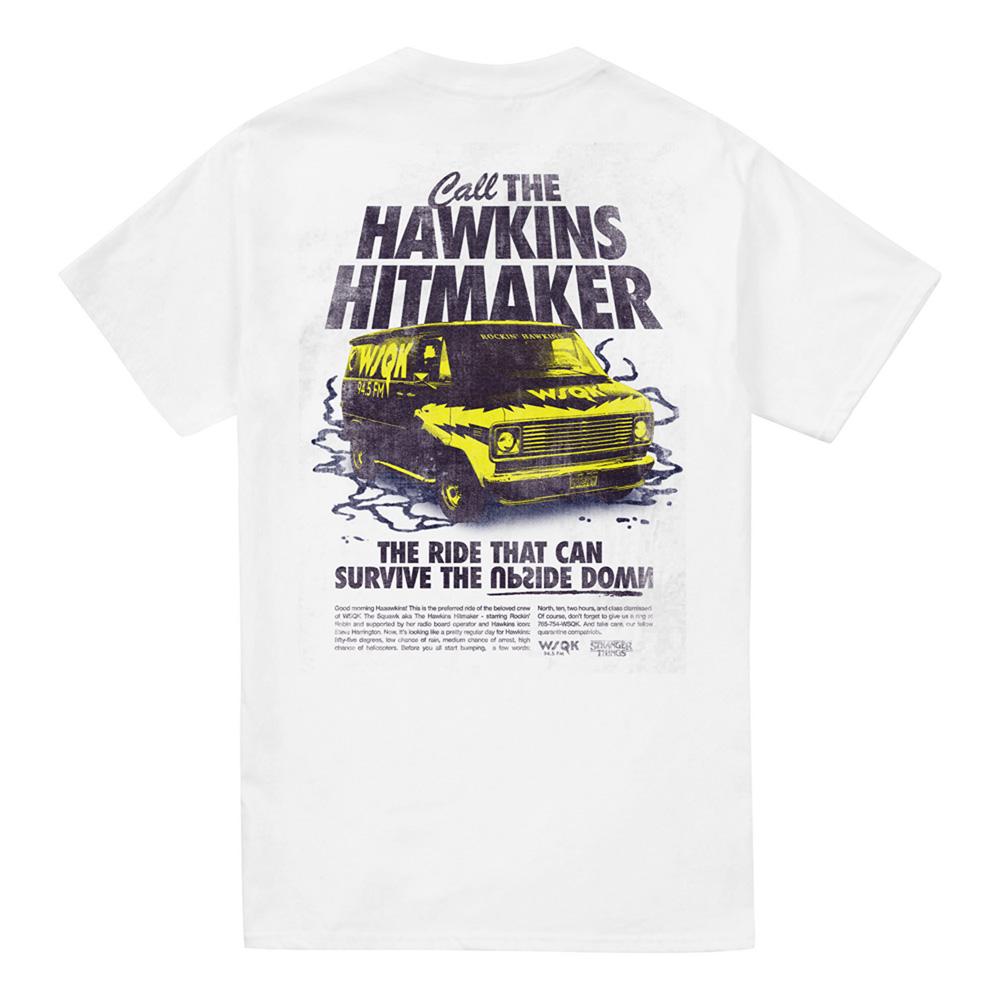 White - Back - Stranger Things 5 Unisex Adult Call The Hawkins Hitmaker Back Print T-Shirt