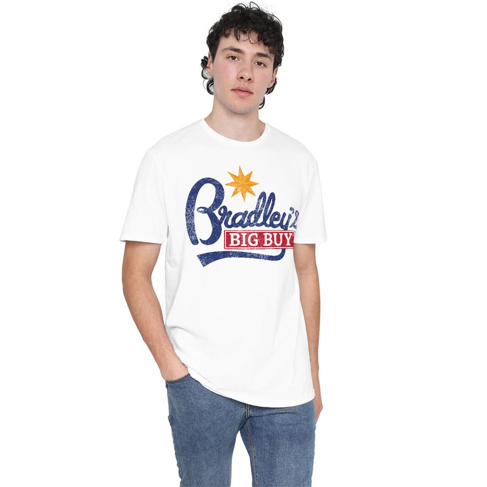 White - Lifestyle - Stranger Things 5 Unisex Adult Bradley´s Big Buy Logo T-Shirt