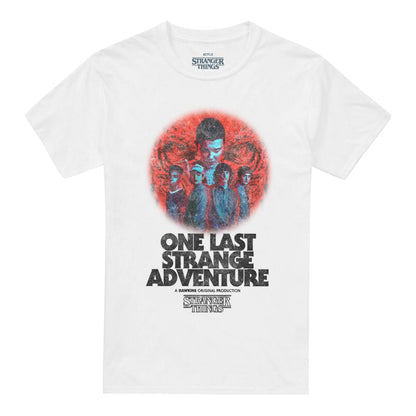 White - Front - Stranger Things 5 Unisex Adult One Last Adventure Poster T-Shirt