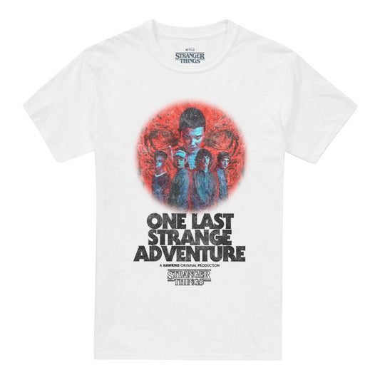 White - Front - Stranger Things 5 Unisex Adult One Last Adventure Poster T-Shirt