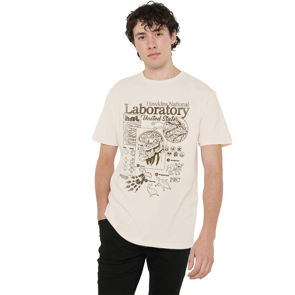 Natural - Lifestyle - Stranger Things 5 Unisex Adult Hawkins Lab Mono T-Shirt