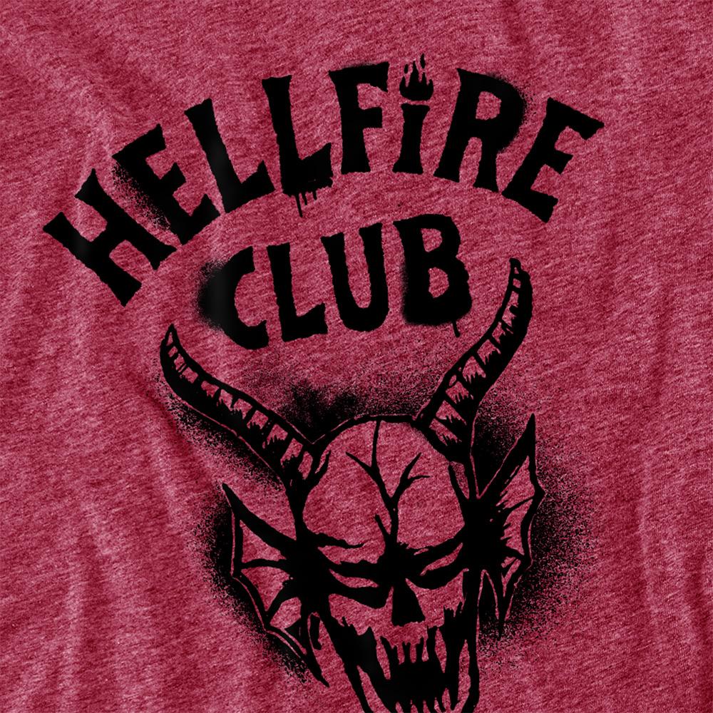 Red - Side - Stranger Things 5 Unisex Adult Hellfire Spray Logo T-Shirt