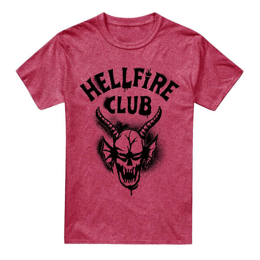 Red - Front - Stranger Things 5 Unisex Adult Hellfire Spray Logo T-Shirt
