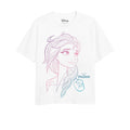 White - Front - Frozen Girls Elsa Gradient Sketch T-Shirt