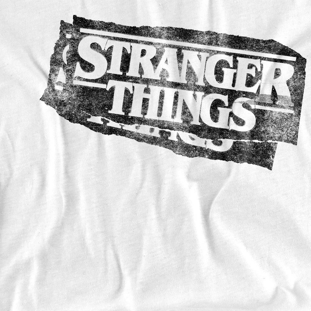 White - Side - Stranger Things 5 Unisex Adult Punk Logo T-Shirt