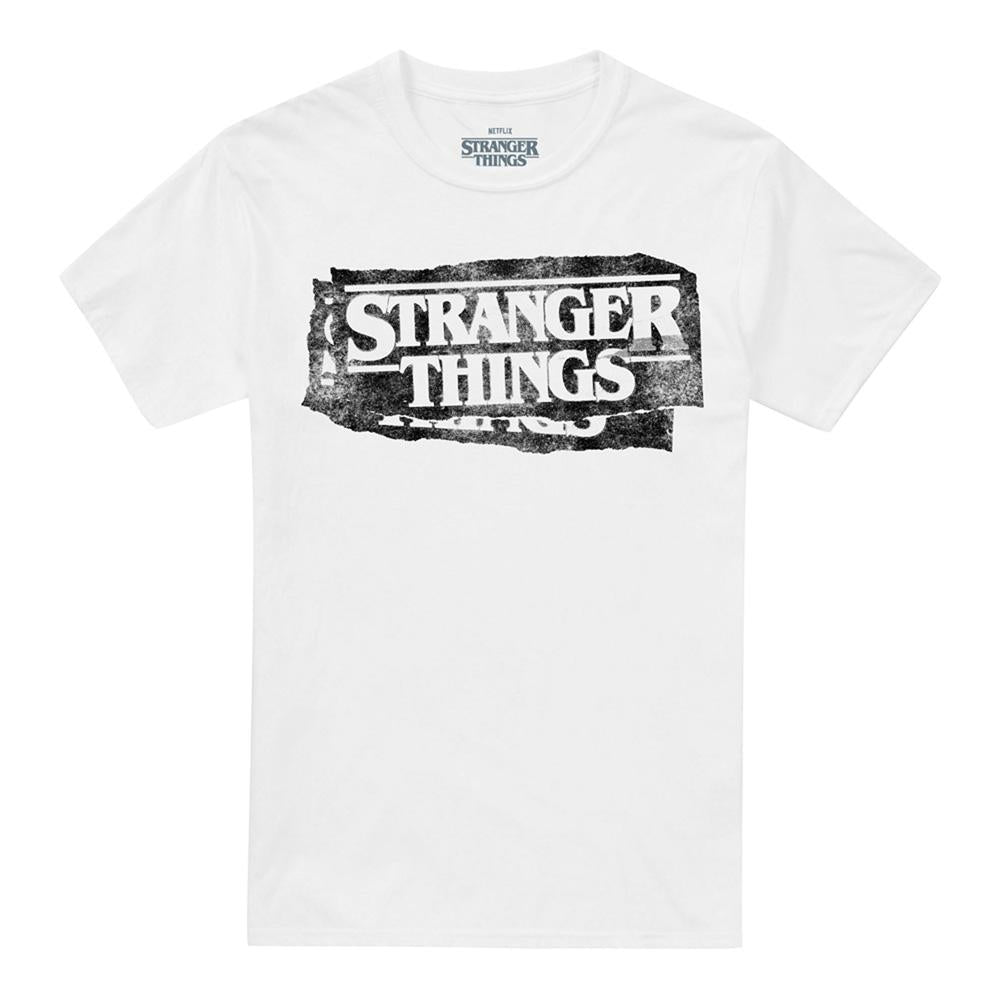 White - Front - Stranger Things 5 Unisex Adult Punk Logo T-Shirt
