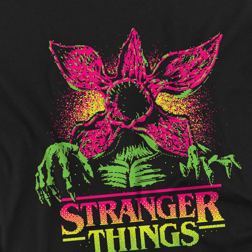 Black - Side - Stranger Things Childrens-Kids Demogorgon T-Shirt