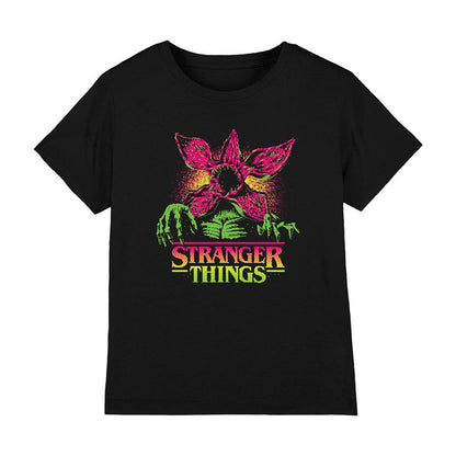 Black - Front - Stranger Things Childrens-Kids Demogorgon T-Shirt