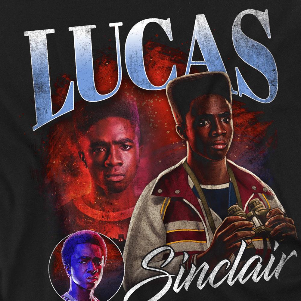 Black - Side - Stranger Things 5 Unisex Adult Lucas Homage Long-Sleeved T-Shirt