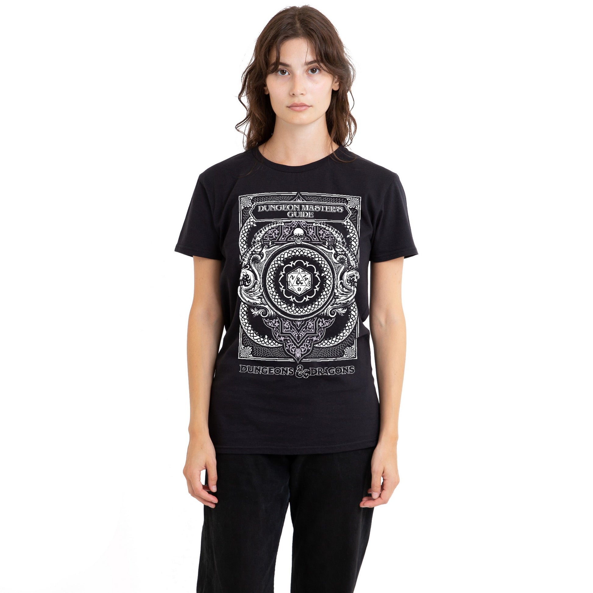 Black - Side - Dungeons & Dragons Womens-Ladies Master Dice T-Shirt