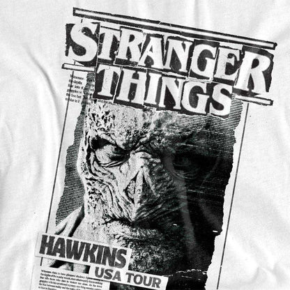 White - Side - Stranger Things 5 Unisex Adult Vecna Newspaper Long-Sleeved T-Shirt