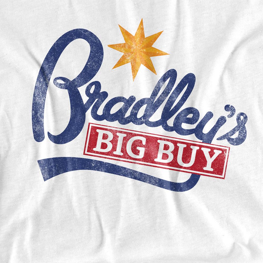 White - Side - Stranger Things 5 Unisex Adult Bradley´s Big Buy Logo Long-Sleeved T-Shirt