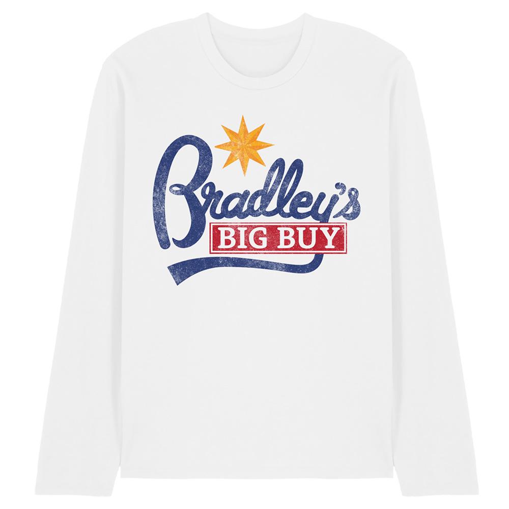 White - Front - Stranger Things 5 Unisex Adult Bradley´s Big Buy Logo Long-Sleeved T-Shirt