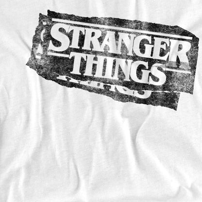 White - Side - Stranger Things 5 Unisex Adult Punk Logo Long-Sleeved T-Shirt