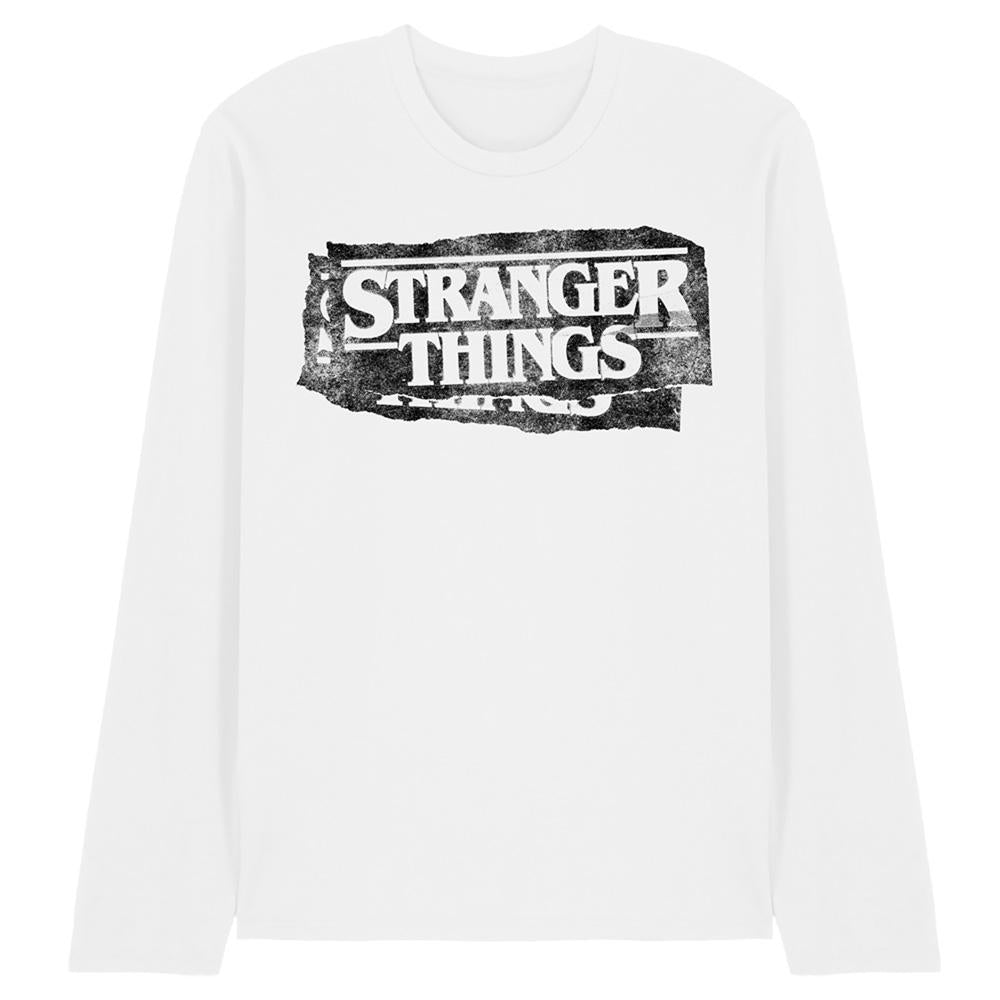 White - Front - Stranger Things 5 Unisex Adult Punk Logo Long-Sleeved T-Shirt