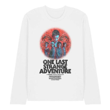 White - Front - Stranger Things 5 Unisex Adult One Last Adventure Poster Long-Sleeved T-Shirt