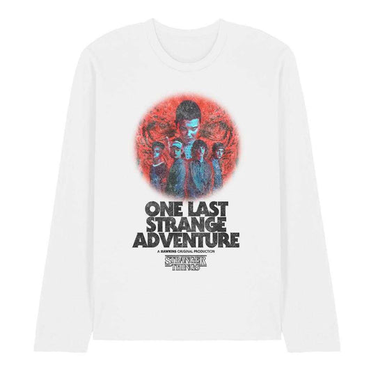 White - Front - Stranger Things 5 Unisex Adult One Last Adventure Poster Long-Sleeved T-Shirt