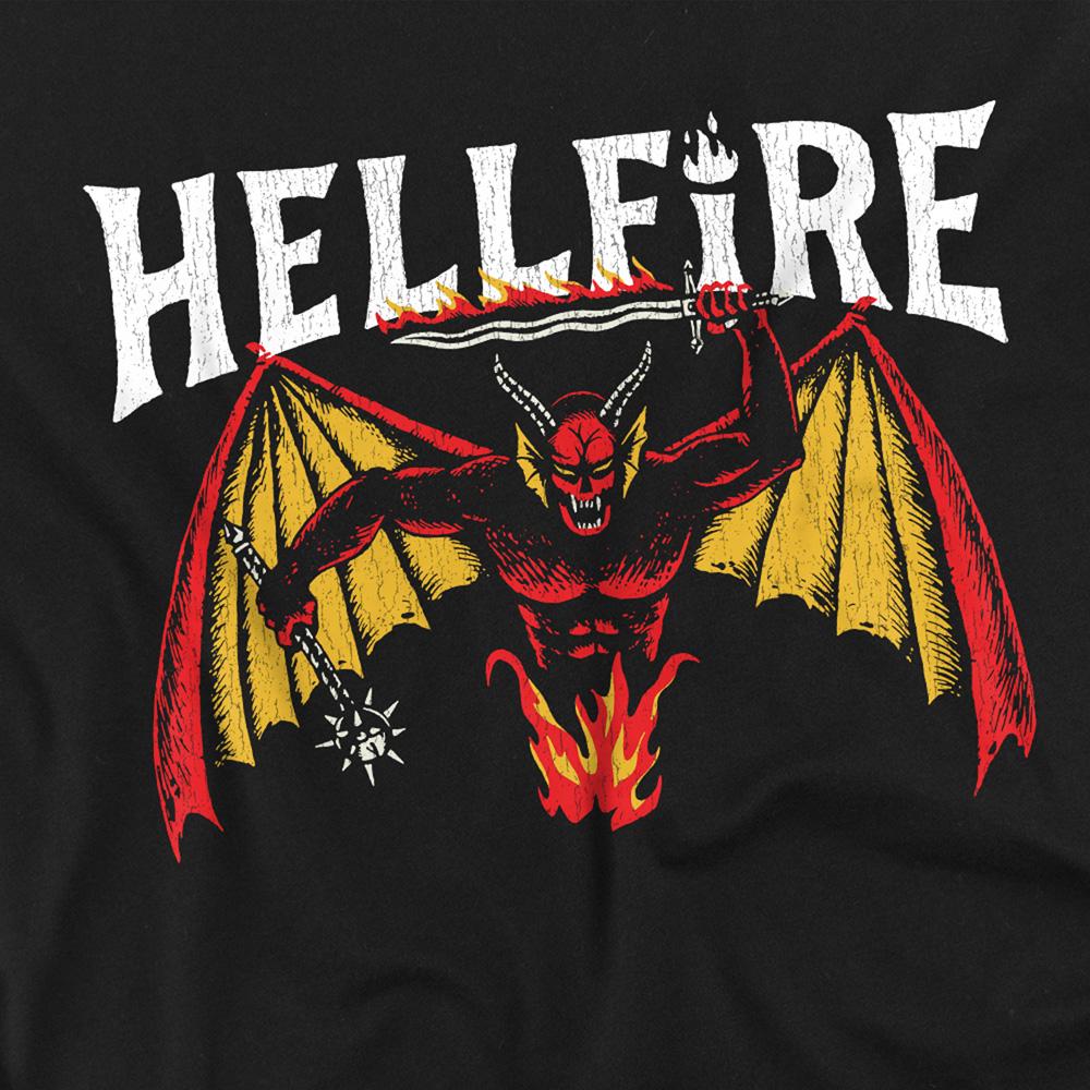Black - Side - Stranger Things Childrens-Kids Hellfire Devil T-Shirt