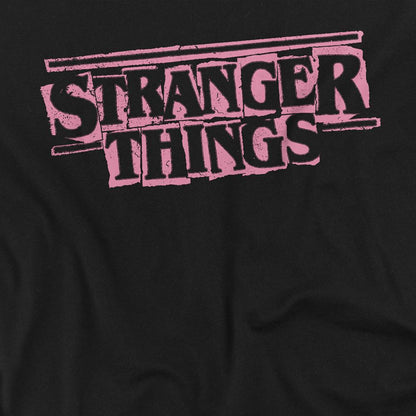 Black - Side - Stranger Things Childrens-Kids Punk Logo T-Shirt