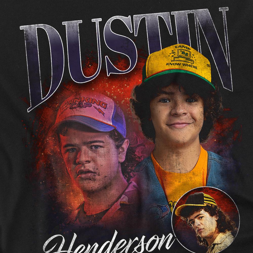 Black-Black - Side - Stranger Things 5 Unisex Adult Dustin Homage Long-Sleeved T-Shirt
