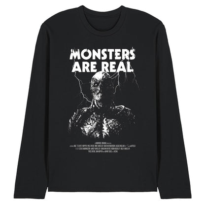 Black - Front - Stranger Things 5 Unisex Adult Monsters Are Real Vecna Long-Sleeved T-Shirt