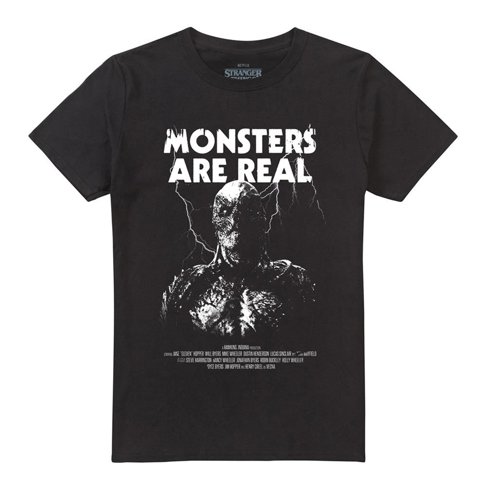 Black - Front - Stranger Things 5 Unisex Adult Monsters Are Real Vecna T-Shirt