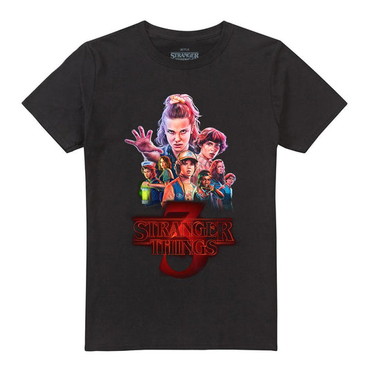 Black - Front - Stranger Things 3 Unisex Adult Poster T-Shirt