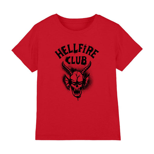 Red - Front - Stranger Things Childrens-Kids Hellfire Spray Logo T-Shirt