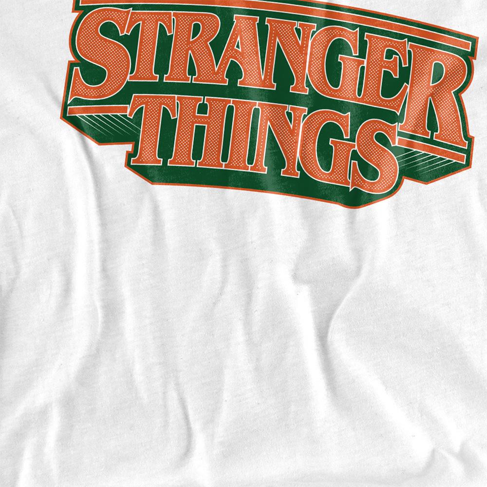 White - Side - Stranger Things Childrens-Kids Hawkins High School Logo T-Shirt