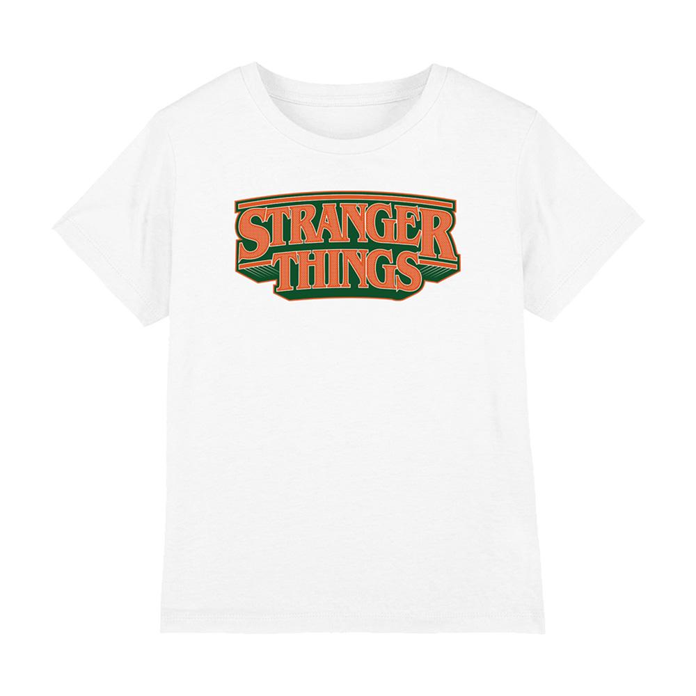White - Front - Stranger Things Childrens-Kids Hawkins High School Logo T-Shirt