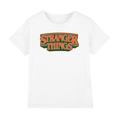 White - Front - Stranger Things Childrens-Kids Hawkins High School Logo T-Shirt
