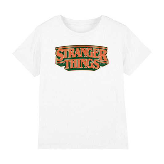 White - Front - Stranger Things Childrens-Kids Hawkins High School Logo T-Shirt