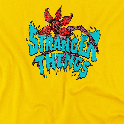 Yellow - Back - Stranger Things Childrens-Kids Demogorgon Sketch T-Shirt