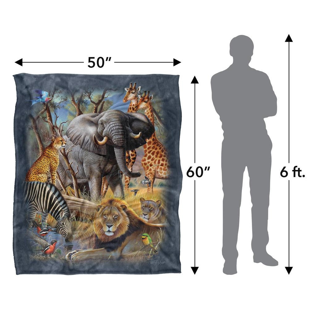 Multicoloured - Close up - JQ Licensing Cf-Jp Silky Animals Supersoft Blanket