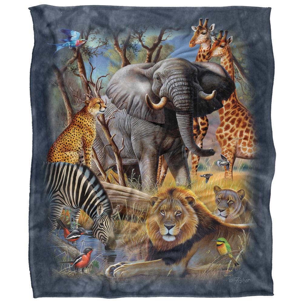 Multicoloured - Front - JQ Licensing Cf-Jp Silky Animals Supersoft Blanket
