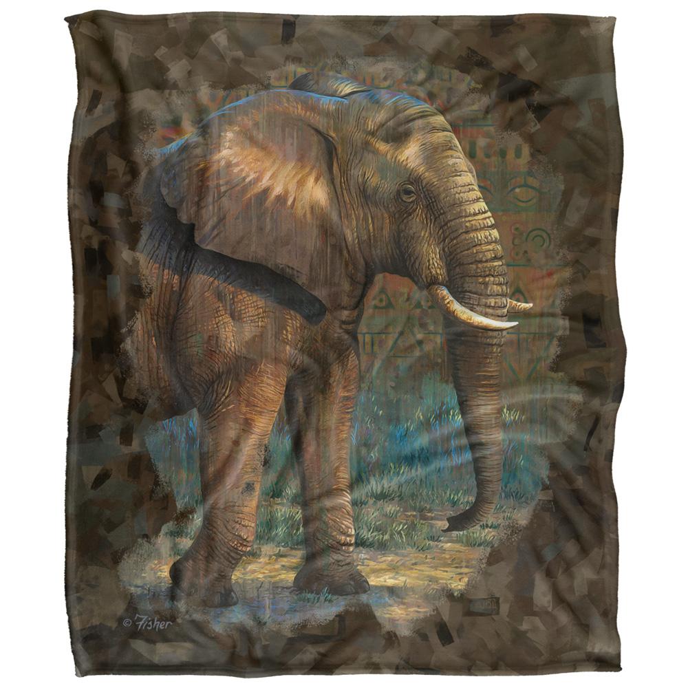 Multicoloured - Front - JQ Licensing Cf-Jp Silky Elephant Supersoft Blanket