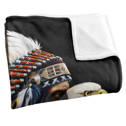 Multicoloured - Side - JQ Licensing Silky Wolf & Eagle Supersoft Blanket
