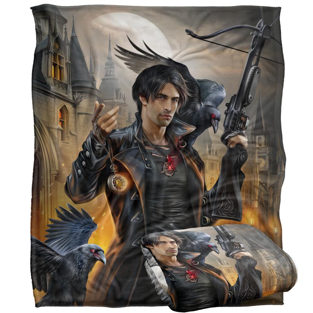 Multicoloured - Back - JQ Licensing Night Hunter Silky Raven Supersoft Blanket