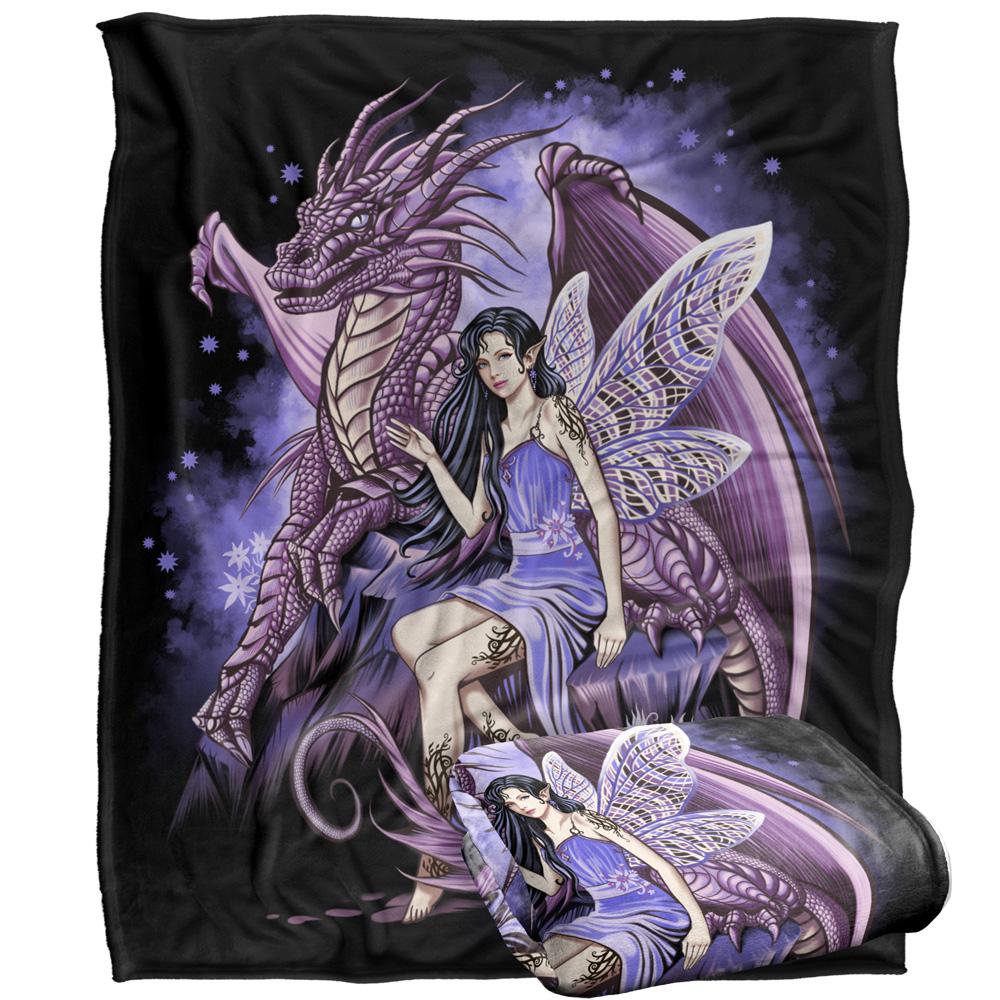 Multicoloured - Back - JQ Licensing Protectors of The Realm Silky Fairy & Dragon Supersoft Blanket