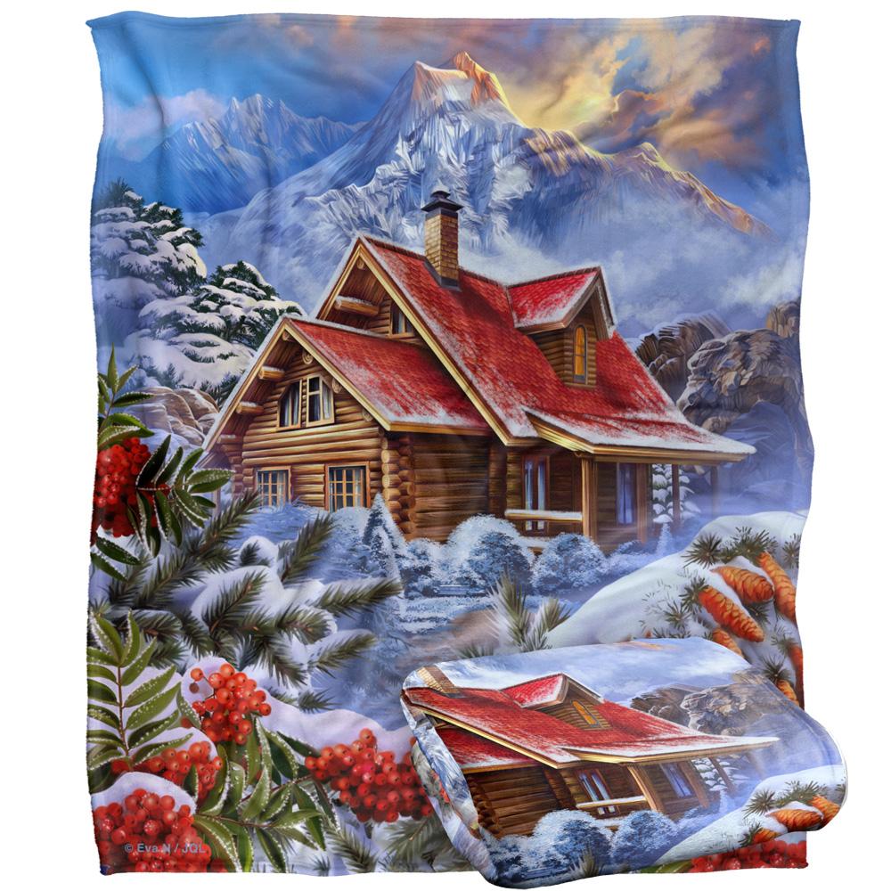 Multicoloured - Back - JQ Licensing Silky Log Cabin Winter Supersoft Blanket