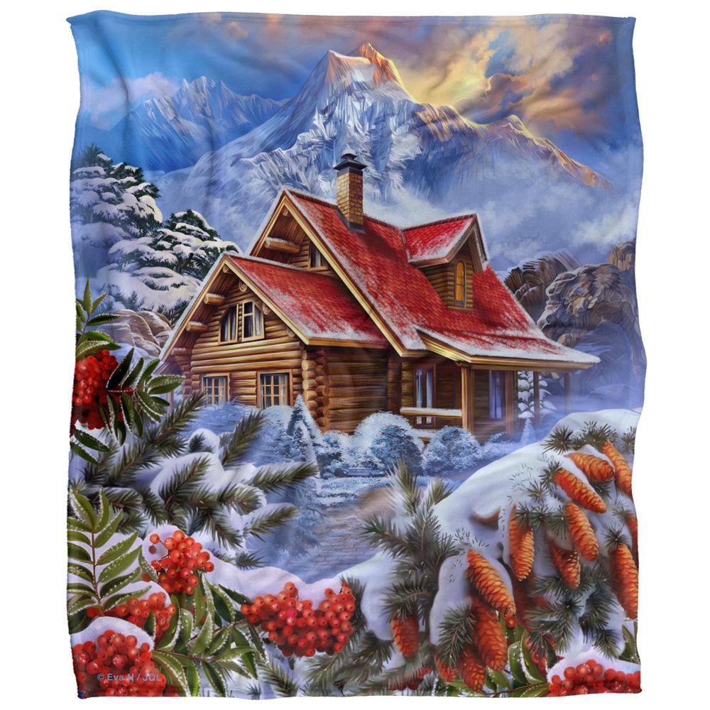Multicoloured - Front - JQ Licensing Silky Log Cabin Winter Supersoft Blanket