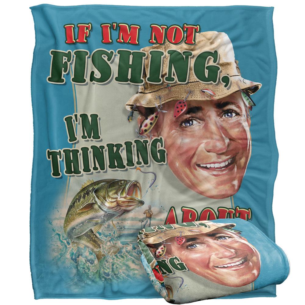 Multicoloured - Back - JQ Licensing Thinking About Fishing Silky Supersoft Blanket