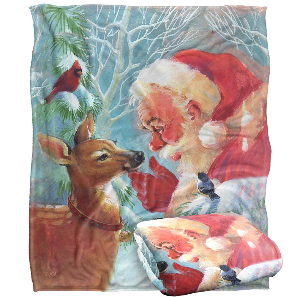Multicoloured - Back - JQ Licensing Silky Fawn Santa Claus Christmas Supersoft Blanket