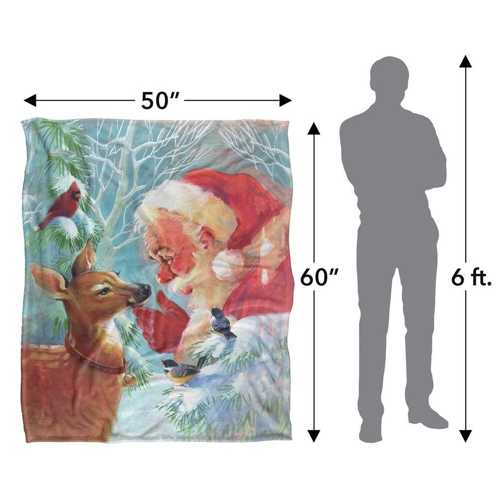 Multicoloured - Close up - JQ Licensing Silky Fawn Santa Claus Christmas Supersoft Blanket